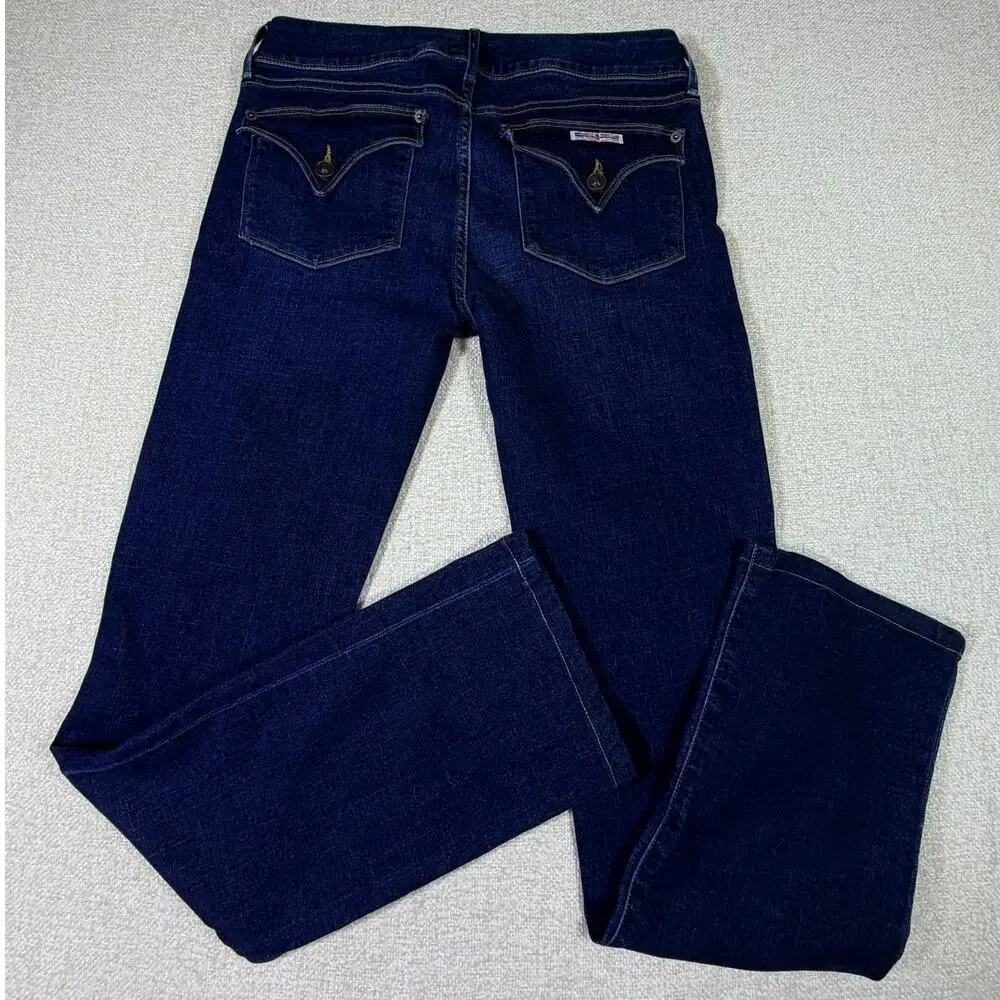 Hudson Women 29 Beth Baby Boot Blue Denim Stretch Mid Rise Jeans Classic Fit